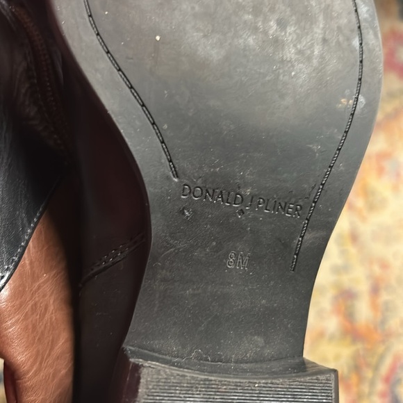 Donald J Pilner Brown and Black Leather Knee-High Riding Boots - Picture 3 of 3